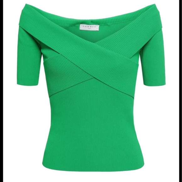 Sandro Galina Crisscross-detail Ribbed Top - Picture 2 of 9